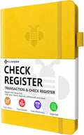 KUMEER Check Register – Elegant Check Registers for Personal Checkbook with Check & Transaction Registers, Hardcover Checkbook Log 5.2x7.6" (Yellow)