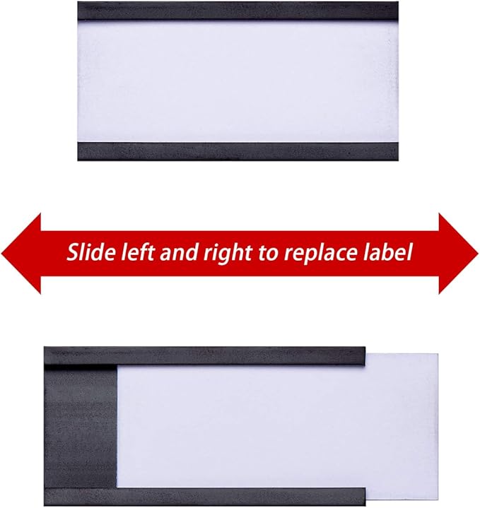 EEOYU Magnetic Label Holders with Magnets, Data Card Holders with Clear Plastic Protectors, Set of 30 (1 x 2 Inch)