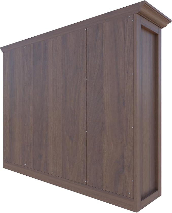OSCHF Cube Shelf Bookcase with Base - Wooden 3 Tiers Floor Standing Low Storage Cabinet for Home and Office, 12-Cube Lattice Bookshelf, Walnut