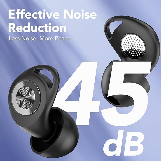 Ear Plugs for Sleeping Noise Cancelling, Ultra-Soft Silicone Ear Plugs for Sleep, 45dB Reusable Noise Cancelling Ear Plug Hearing Protection for Study/Work/Concert, EarPlugs with Case & 8 Eartips