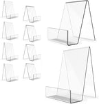 Boloyo Acrylic Book Stand with Ledge,10PC Clear Acrylic Display Easel Transparent Display Stand Holder Tablet Holder for Displaying Books,Magazine,Plate,Pictures,Artworks, CDs