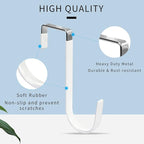 FYY Over the Door Hooks, 8 Pack Door Hangers Hooks with Rubber Prevent Scratches Heavy Duty Organizer Hooks for Living Room, Bathroom, Bedroom, Kitchen Hanging Clothes, Towels, Hats, Coats, Bags White