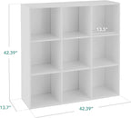 Best Choice Products 9-Cube Storage Organizer, 13.5in Shelf Opening, Bookcase, Display Shelf, Customizable w/ 3 Removable Back Panels – White
