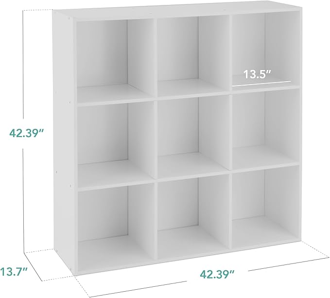 Best Choice Products 9-Cube Storage Organizer, 13.5in Shelf Opening, Bookcase, Display Shelf, Customizable w/ 3 Removable Back Panels – White