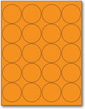 NextDayLabels - 8-1/2 x 11" Neon Color High Light Fluorescent Labels for Laser & Inkjet Printer (Orange Fluorescent, 2" Round - 20 Per Page | 500 Labels)