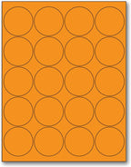 NextDayLabels - 8-1/2 x 11" Neon Color High Light Fluorescent Labels for Laser & Inkjet Printer (Orange Fluorescent, 2" Round - 20 Per Page | 500 Labels)