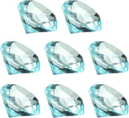 PATIKIL 8 Pcs Diamond Crystal Paperweight, 40mm / 1.57 Inch Crystal Paperweight Paper Weight for Home Office Desktop Table Decor Wedding Party Jewelry Ornaments, Lake Blue