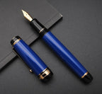 xixixiaozhu Metal Big Fountain Pen Set Medium Nib 0.7mm, Includes Ink Refill Converter, 5 Ink Cartridges & Gift Box (Medium Nib 0.7mm, Blue)