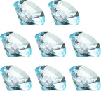 PATIKIL 8 Pcs Diamond Crystal Paperweight, 30mm / 1.18 Inch Crystal Paperweight Paper Weight for Home Office Desktop Table Decor Wedding Party Jewelry Ornaments, Lake Blue