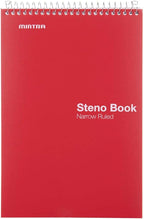 Mintra Office Steno Book - (Primary Colors, 8 Pads/Pack, Narrow Ruled) - Colorful Poly Covesr, 6" x 9", 100 sheets, Writing Notes for school, office, work, 6x9 steno notepad, top bound spiral (8 PACK)