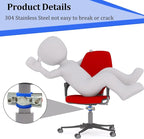 LJZP 3 Pack Fix Sinking Office Chair, Office Chair Saver for Stop Sinking Solid Stainless Steel Adjustable Height Chair Saver Kit with Hexagon Wrench Adjustable Height and Leather Pads Support