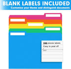 File Folder, RAZCC 200 Pack 1/3 Cut Tab Colored Folders, Colored File Folder Letter Size for Office Classroom Use, Folders with Tabs Assorted 5 Colors