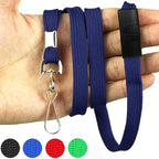Bird Fiy Lanyards Safety Black Lanyards Neck Flat Premium Breakaway Badge Lanyard with J-Hook for ID Nametag Badge Holder (Navy Blue, 50 PCS)