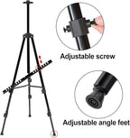 T-SIGN 72 Inches Tall Folding Easel Stand for Display, Aluminum Metal Tripod Art Easel Adjustable Height from 22-72 - Instant Poster Easels for Painting Canvas - Floor Standing Easel (Pack of 2)