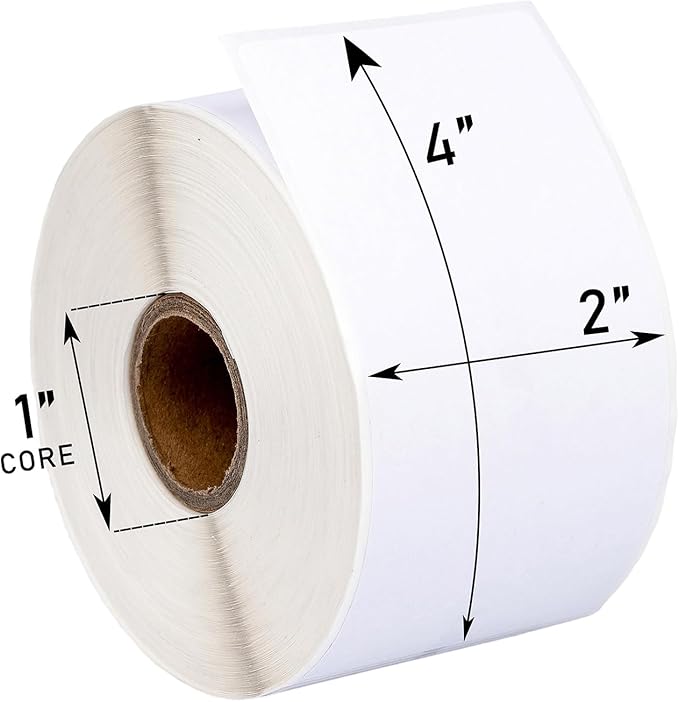 HOUSELABELS 2.25" x 1.25" Address Labels on 1" Core Compatible with Zebra and Rollo Printers, 15 Rolls / 1,000 Labels per Roll
