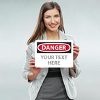 Custom OSHA Style Danger Sign 10" x 14" Plastic Sign, Customizable "Your Text Here", by AccuformNMC Made in USA
