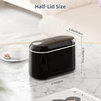 PAVSTINE Mini Trash Can for Desk with 5 Rolls of Trash Bags, Small Press-Top Countertop Garbage Bin, Removable Waste Basket for Bedroom, Vanity, Coffee Table, Kitchen (Black Half-Lid)