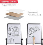 Dry Erase Board with Stand, Double Sided Magnetic Whiteboard, 24 x 36 Portable Height Adjustable White Board with Aluminium Frame