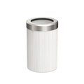 Round Wastebasket 11.875" H White Oak/Satin Nickel Lid