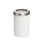 Round Wastebasket 11.875" H White Oak/Satin Nickel Lid