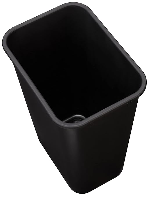 Amazon Basics Trash Can, Rectangular Commercial Office Wastebasket, 10 Gallon (Pack Of 2), Black