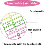STARLIBOO Removable Labels, Removable Colored Labels Stickers,1x3 Inch Rectangular Stickers, Water/Oil/Tear Resistant for Food Containers/Classroom/Storage (8 Colors, 240 Labels)