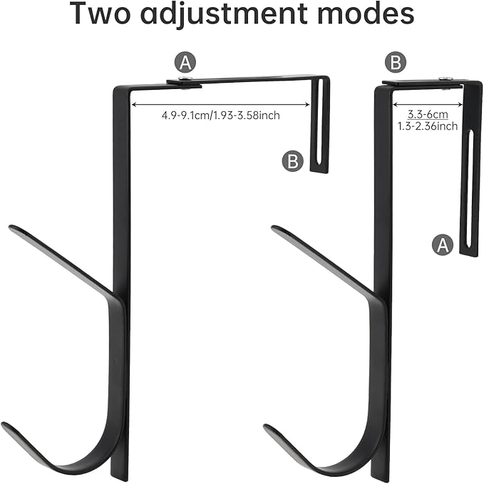 HOJLKLD 4 Pack 6.1 inch Double Coat Hooks,Thick Cubicle Wall Coat Hook,Metal Over The Panel Double Hook Adjusted to Fit 1.37 to 3.7 Inch Thickness Panels for Wall Panel (6.1 inch, Count, 4)