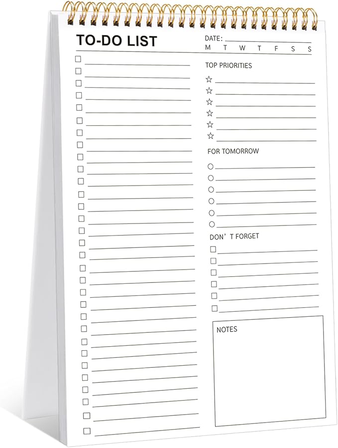 To Do List Notepad, 120 Pages 8.5x11" To Do List Notebook Undated Daily Planner Notepad with Task Checklist To Do and Note Organization