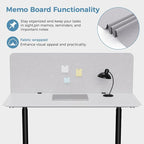 MORDEER 47.2" Privacy Desk Divider Panel, Acoustic Divider Panels for Office, Clamp-on Cubicle Office Room Dividers, Easy Assemble, Light Grey