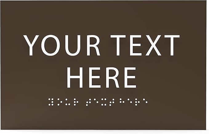 ADA CENTRAL SIGNS - 6" X4" Personalized Custom Sign- Tactile Graphics Grade 2 Braille Text | ADA Compliant Wall Mount Plastic Signs For Schools, Offices, Businesses, Apartments & Restaurants