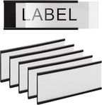 LLPT Magnetic Label Holder 4" x 2" 50 Packs C Channel 300g White Paper Cards Protective Film Strong Removable for Shelf White Board Toolbox Metal Wall Cabinet Drawer(MH4250)