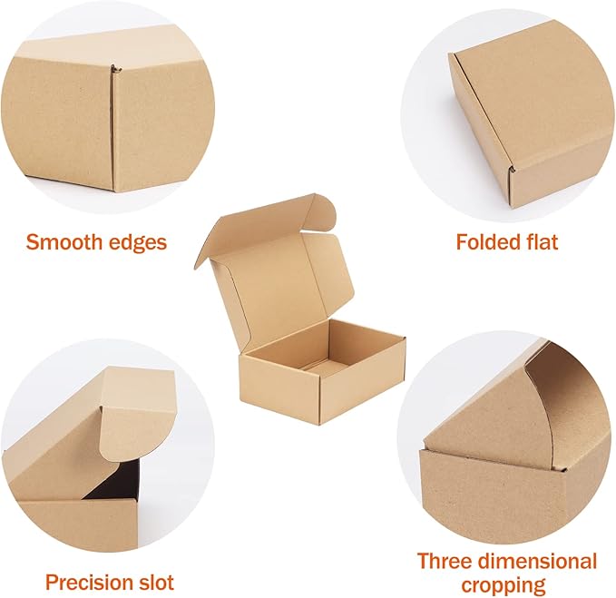 PHAREGE 9x6x3 inch Shipping Boxes Bulk 25 Pack Brown, Tab Lock Tuck Top Mailer Boxes for Packaging Small Business, Small Cardboard Gift Boxes for Wrapping Mailing Present