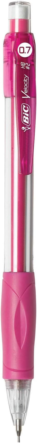 BIC Velocity Mechanical Pencils, With Colorful Barrel, Medium Point (0.7mm), 2-Count Pack Mechanical Pencils With Erasers