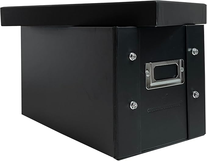 CheckOutStore Black Stamp & Die Craft Scrapbook Storage Pocket Box - 10 x 6 x 6 (Pack of 5)