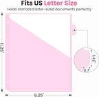Sooez 8-Tab Binder Dividers with Two Pockets, 8 Tabs Dividers for 3 Ring Binder Organizers, 3-Hole Plastic Sheets Protectors for US Letter Size, School, College, Office Supplies, Pastels, Set of 2