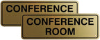 Standard Conference Room Sign - Brushed Gold - Small 2 Pack