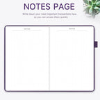 KUMEER Check Register – Elegant Check Registers for Personal Checkbook with Check & Transaction Registers, Hardcover Checkbook Log 5.2x7.6" (Purple)