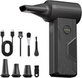Compressed Air Duster- 130000 RPM Brushless Motor,15W Fast Charge,4-Speed Adjustable Electric Air Duster, Rechargeable Mini Duster Blower for PC,Keyboard,Car,Outdoors,Home and Snow Clearing,(Black-01)