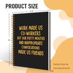 Mhfpl Work Made Us Coworkers But Friends Black Golden Funny Spiral Notebook, Office Gifts for Work Bestie, Swear Notepad, Goodbye Gfts for Coworkers, Farewell Gifts for Coworkers