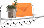 Beego Entryway Key Holder for Wall - Clear Acrylic Key Rack with Shelf Decorative Key Hanger Wall Mount Mail Organizer with 6 Key Hooks for Office Hallway Kitchen Living Room Home Décor