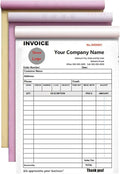 Custom Invoice Book in 3-Part /2-Part Receipt Book with Carbon Copies Personalized Carbonless Service Invoice Form Books Sales Order Book with Company Name Logo Address,A-Invoice Book with Logo
