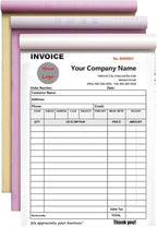 Custom Invoice Book in 3-Part /2-Part Receipt Book with Carbon Copies Personalized Carbonless Service Invoice Form Books Sales Order Book with Company Name Logo Address,A-Invoice Book with Logo