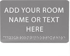 ADA CENTRAL SIGNS - 9" X6" Personalized Custom Sign - ADA Compliant Tactile Graphics Grade 2 Braille Text Acrylic Wall Signs - Add Your Room Name Text Sign for Home School Office Business Workplace