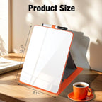 Glass Desktop Whiteboard with Reversable Stand, 12×9” Dry Erase White Board Easel with PU Cover Case, A4 Desk Notepad for Home Office School Supplies, Orange, 2026