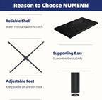 NUMENN Triple Wide 6 Tier Bookshelf, Rustic Industrial Style Bookcases and Bookshelves with 17 Open Display Shelves, Modern Tall Bookcase Furniture for Bedroom, Living Room and Home Office, Black