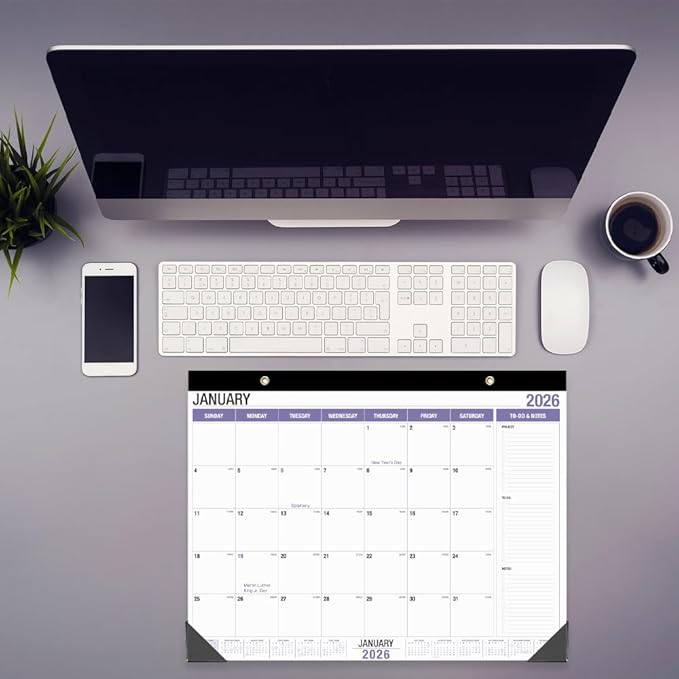 Large Desk Calendar 2026, Runs from January 2026 to December 2026, 22" x 17" Desk Calendars with to-do List, 15 Months Calendar 2026, Extra Large Desk Calendar for Home or Office