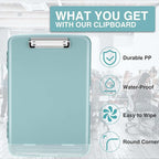 Sooez Clip Boards 8.5x11 with Storage, High Capacity Storage Clipboard, Nursing Clipboard Folder with Pen Holder, Heavy Duty Plastic Clipboard with Low Profile Clip, Clipboard Binder for Teacher, Work