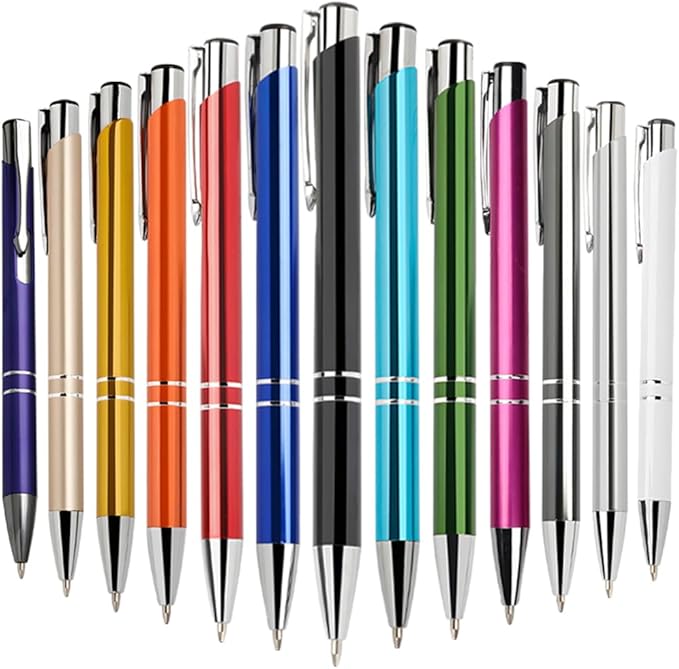 Yucold Customized ballpoint pens in bulk, personalized ballpoint pens with free engraving, for use in companies, enterprises, graduation anniversaries (Silver,39)