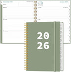 2026 Planner - Planner 2026 from January 2026 to December 2026 with 12 Monthly Tabs, Flexible Cover, Inner Pocket, 8.5" x 11", Green-A