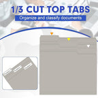 File Folder, HERKKA 30 Pack 1/3 Cut Tab File Folders, File Folders Great for Organizing and Filing, Letter Size, Grey